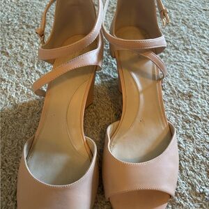 Cole Haan Blush Pink Crisscross Block Heel Sandals